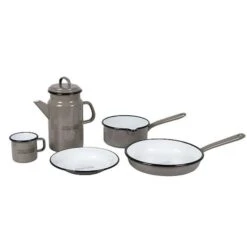 Bo-Camp Urban Outdoor Mok Emaille D. 8Cm Taupe -Beste Kampeer Winkel Bo Camp Urban Outdoor Mok Emaille Set