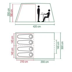 Coleman Tunneltent Cook 4 -Beste Kampeer Winkel Coleman Cook 4 tunneltent plattegrond