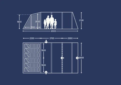 Kampa Tunneltent Hayling 6 6 Kampa Tunneltent Hayling 6 - Afbeelding 4