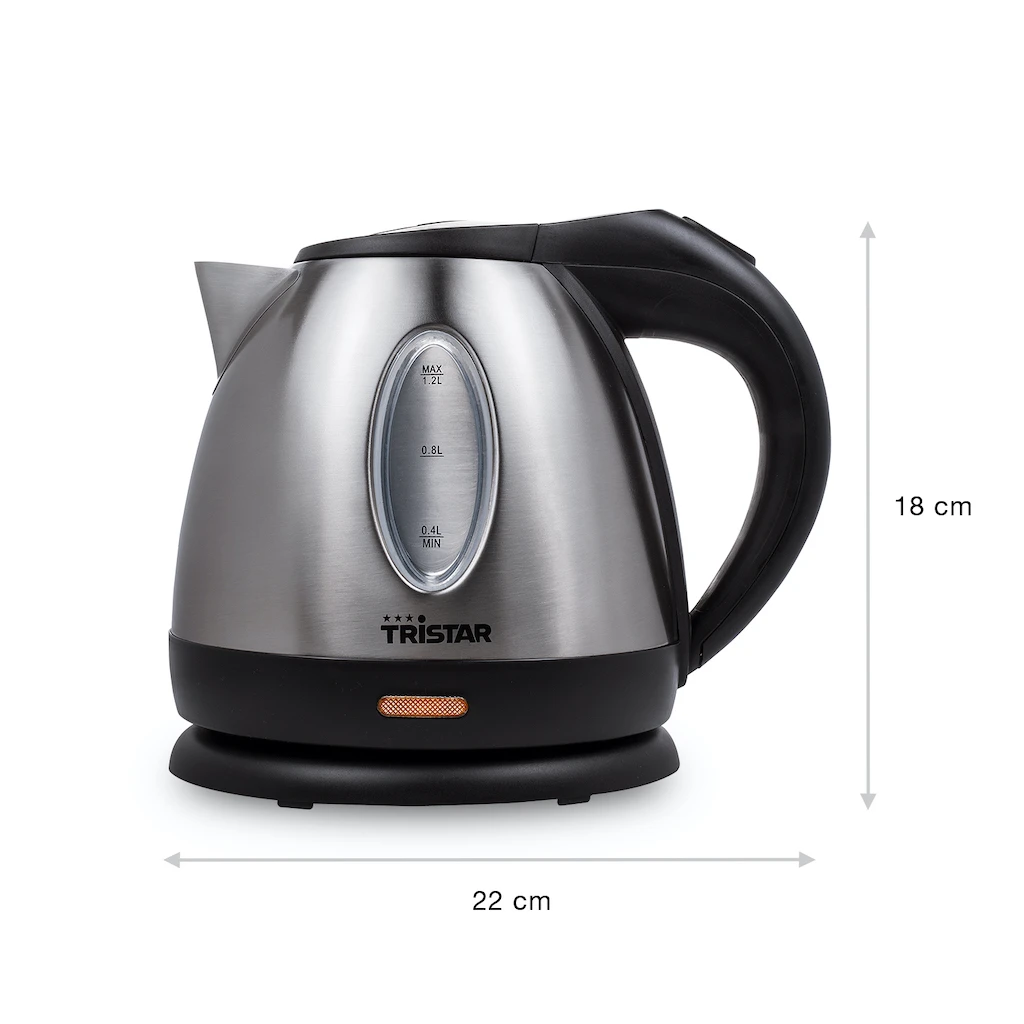 Tristar Waterkoker Rvs 1,2Ltr 850W Draaib 5 Tristar Waterkoker Rvs 1,2Ltr 850W Draaib - Afbeelding 3
