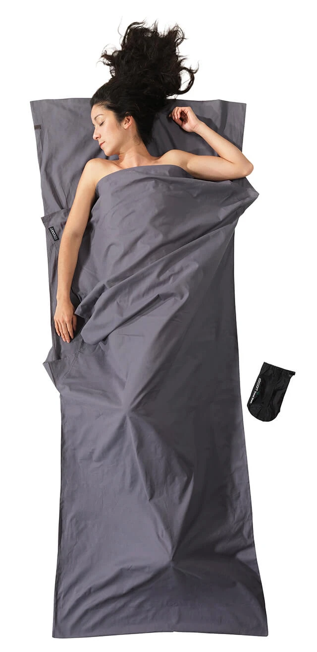 Cocoon Travelsheet 100% Cotton - Elephant Grey 4 Cocoon Travelsheet 100% Cotton - Elephant Grey - Afbeelding 2