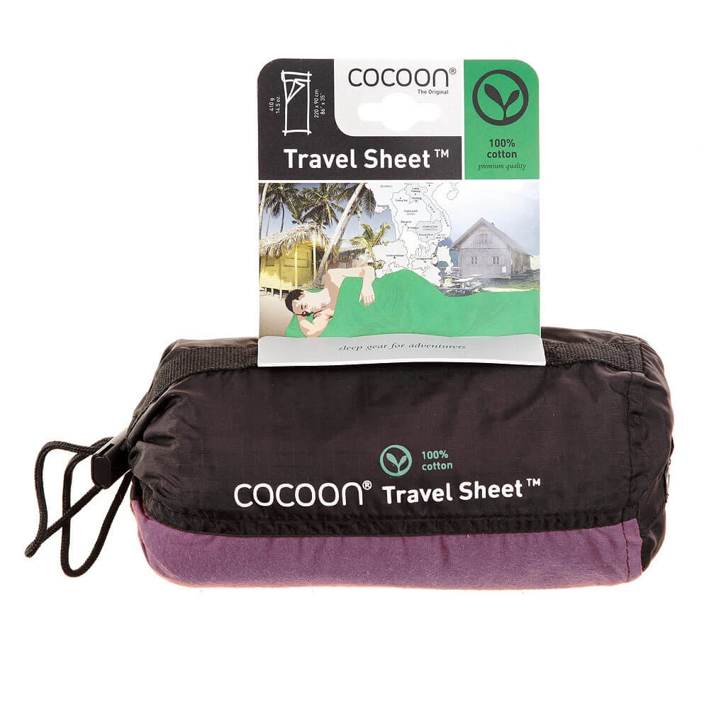 Cocoon Travelsheet 100% Cotton - Elephant Grey 5 Cocoon Travelsheet 100% Cotton - Elephant Grey - Afbeelding 3