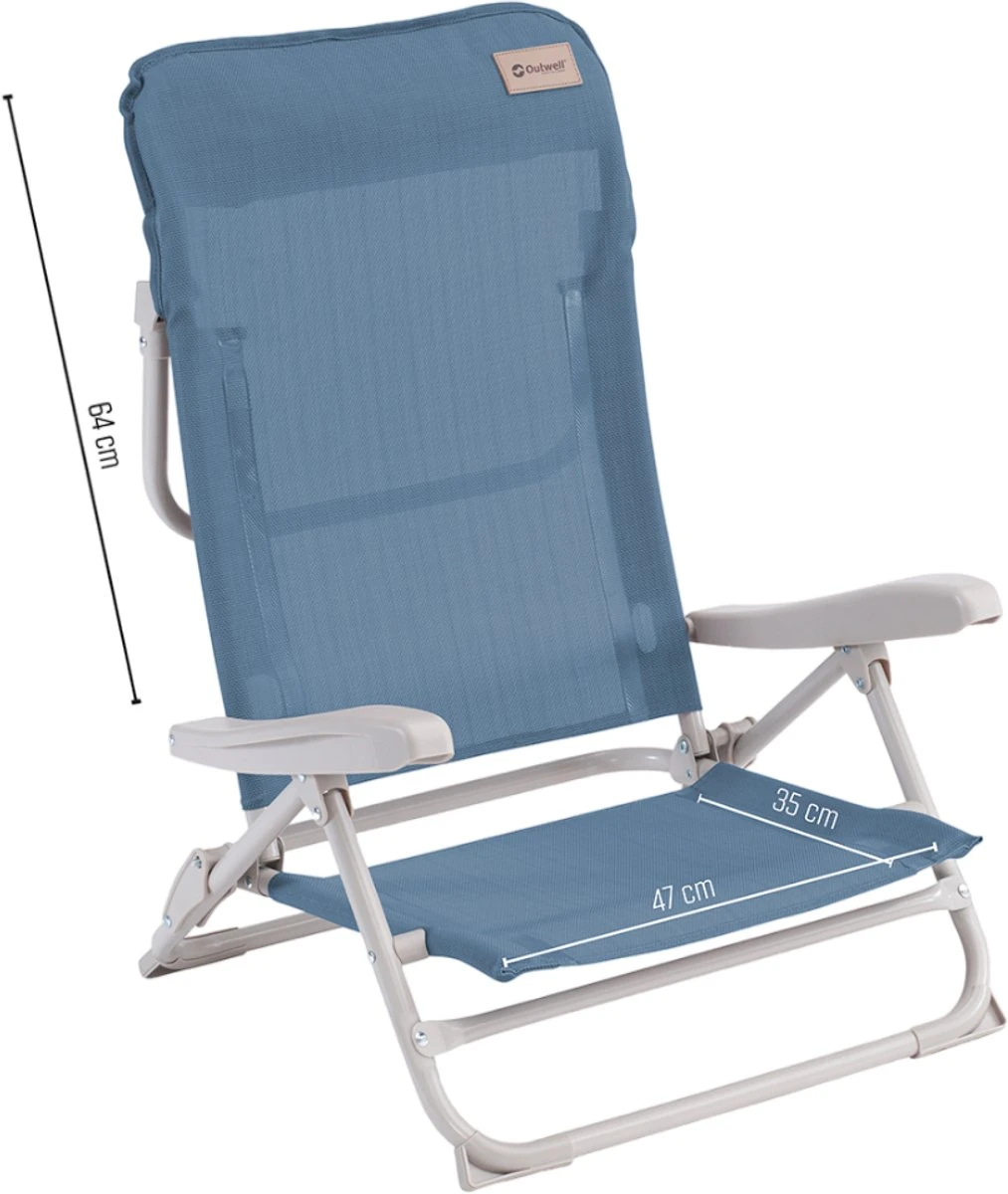 Outwell Strandstoel Seaford Ocean Blue 6 Outwell Strandstoel Seaford Ocean Blue - Afbeelding 4